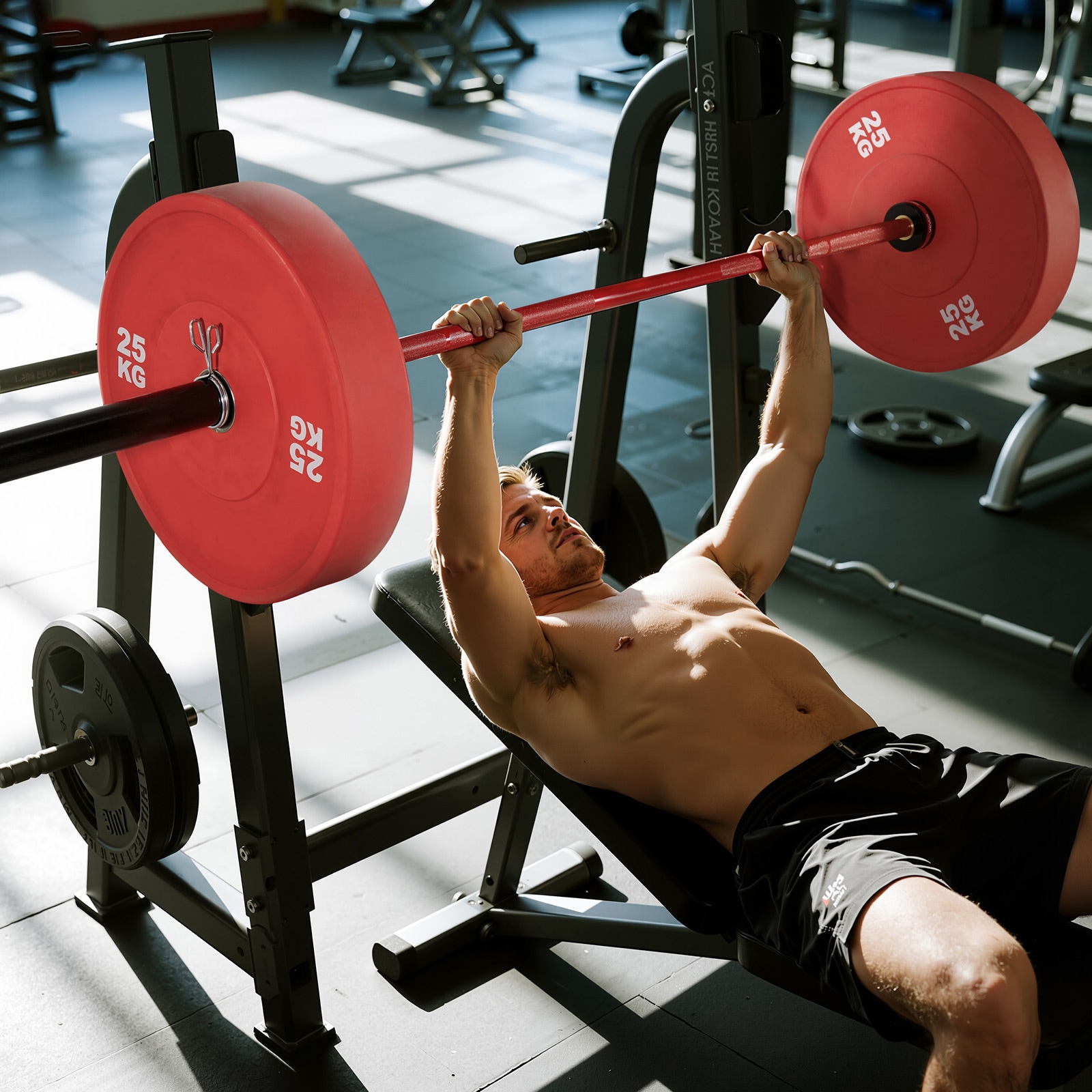 7ft Olympic Barbell Bar With Knurled Grip For Weightlifting_voghion.com